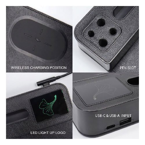 Light-Up Logo Wireless Charging Mouse Pad