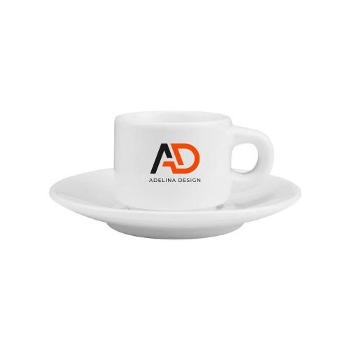 Sublimation White Ceramic Cup & Saucer 77ml