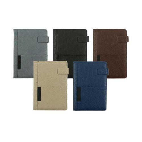 A5 PU Notebooks with Front Pocket & Magnetic Flap