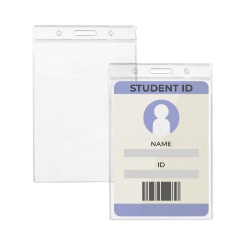 Clear Plastic ID Card Holder - Vertical