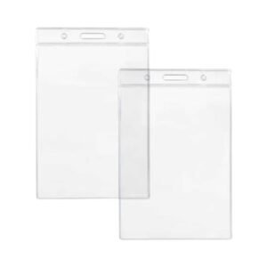 Clear Plastic ID Card Holder - Vertical