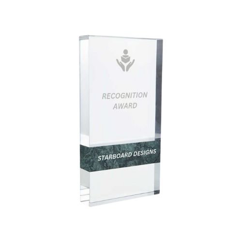 Rectangle Marble and Crystal Awards with Gift Box