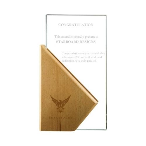 Rectangle Wooden Crystal Awards in Hardboard Box