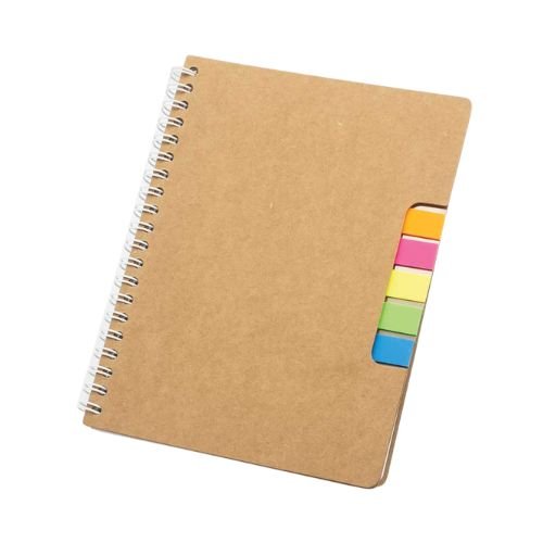 Spiral Notebook with Sticky Note and Pen