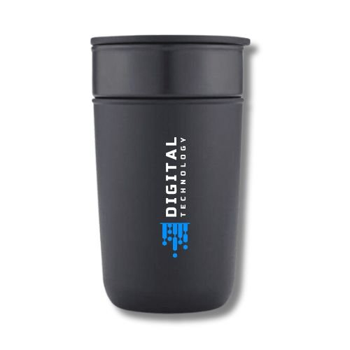 Premium Ceramic Tumbler With Recycled Protective Sleeve - Black