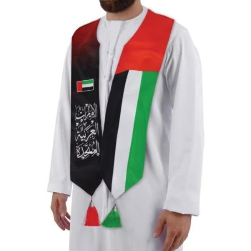 UAE Flag Scarf with Arabic Writing