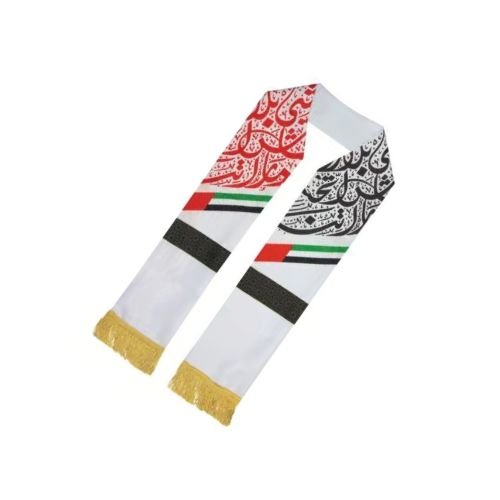 UAE Flag Scarf with Gold Tassel