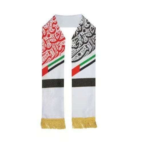 UAE Flag Scarf with Gold Tassel