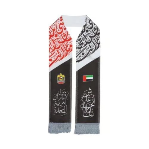 UAE Flag Scarf with Silver Tassel