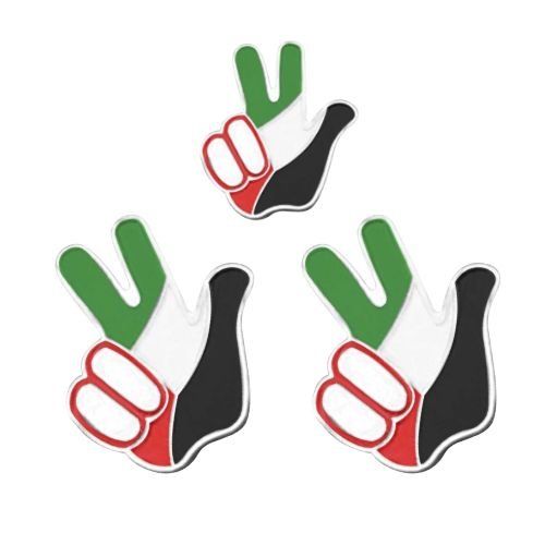 Symbol of Pride and Unity – UAE Three-Finger Sign Badges