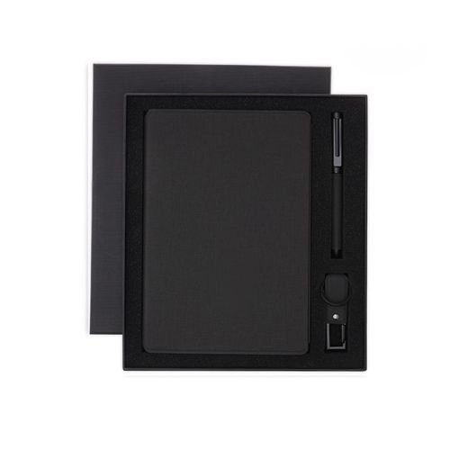 LENZEN Sustainable Corporate Gift Set with Notebook Pen USB Black | Corporate Gifts Dubai