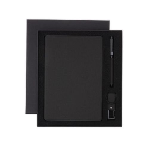 LENZEN Sustainable Corporate Gift Set with Notebook Pen USB Black | Corporate Gifts Supplier Dubai