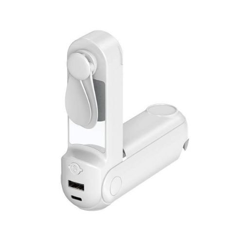 5-in-1 Powerbank Fan with Torch, Phone Holder Mirror