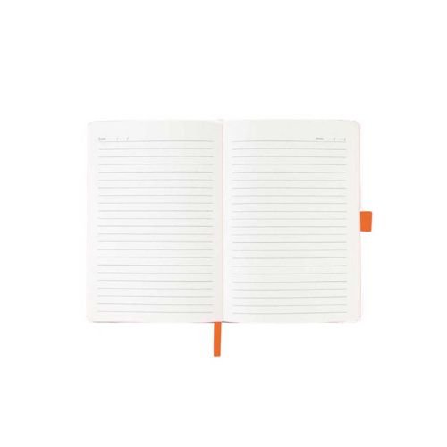 A5 PU Notebook with Pen Loop Orange | Promotional Gifts Dubai