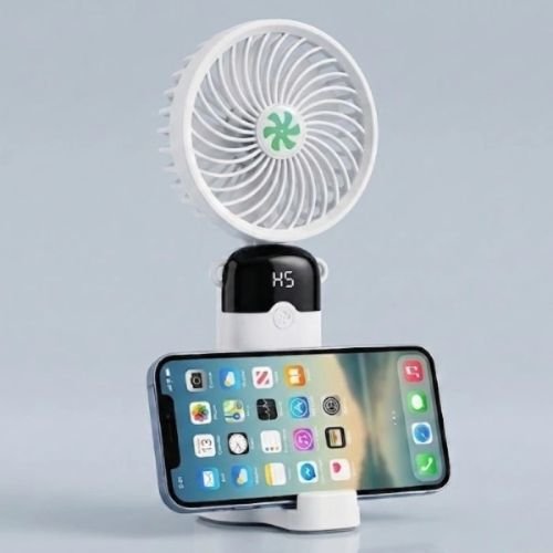 Portable 5-Speed Handheld Fan with Phone Stand | Promotional Gifts Dubai