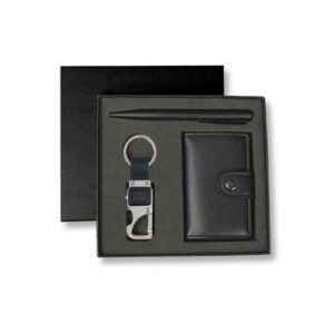 RFID Card Holder Key Chain Pen Gift Set Black | Corporate Gifts Dubai