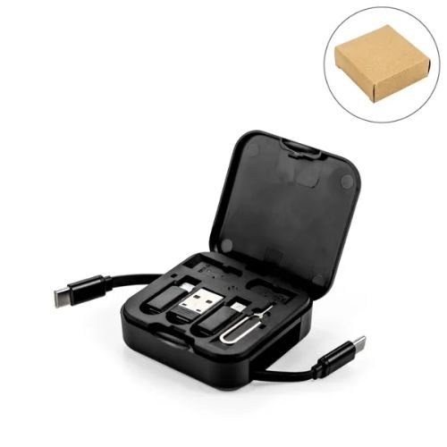 Retractable 60W Charging Cable Set Bamboo | Corporate Gifts Dubai