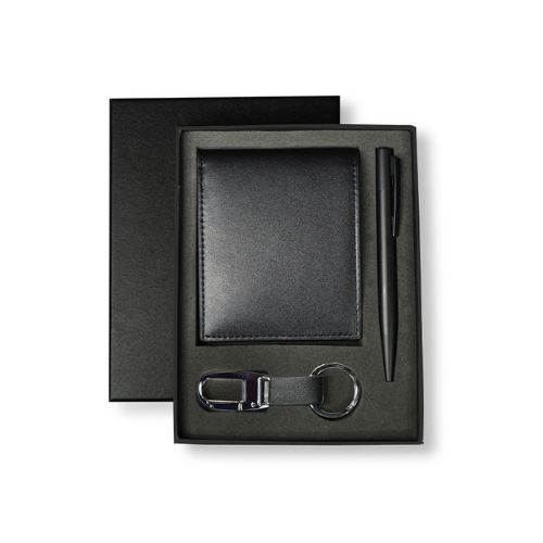 Men’s Wallet Key Chain & Pen Gift Set – Black | Corporate Gifts Dubai