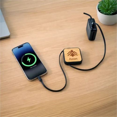 Retractable 60W Charging Cable Set Bamboo | Promotional Gifts Dubai