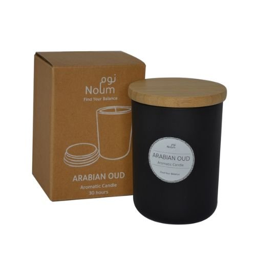 Arabic Oudh Scented Glass Candle Black | Corporate Gifts Supplier Dubai