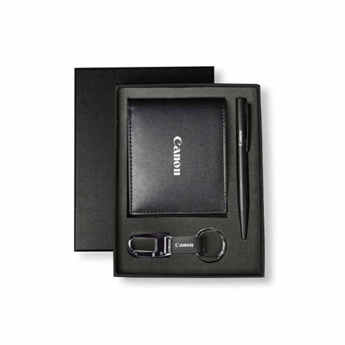 Men’s Wallet Key Chain & Pen Gift Set – Black | Business Gifts UAE