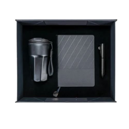 Black Magnetic Box Gift Set with Notebook and Metal Pen | Promotional Gifts Dubai