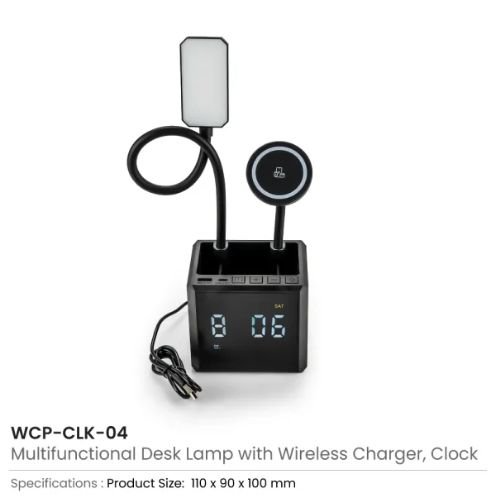 Multi-Functional Desk Lamp with Wireless Charger | Promotional Gifts Dubai