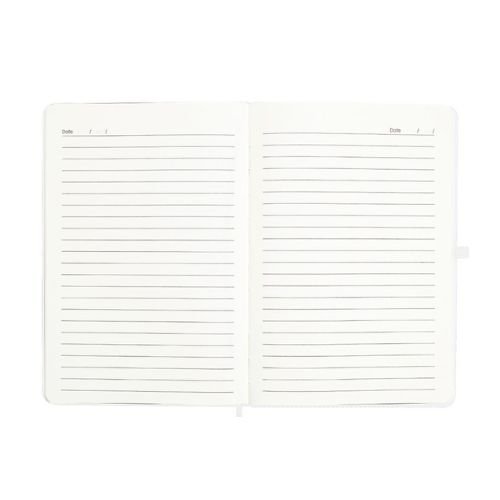 A5 Hardcover Notebook with Metal Plate White | Promotional Gifts Dubai