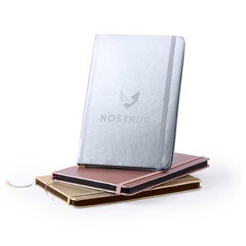 Metallic Silver PU A5 Notepad | Promotional Gifts Dubai