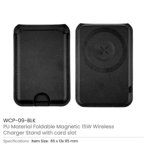 15W MagSafe Wireless Charger with Phone Stand and Card Slot | Corporate Gifts Supplier Dubai
