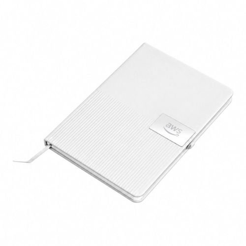 A5 Hardcover Notebook with Metal Plate White | Corporate Gifts in Dubai